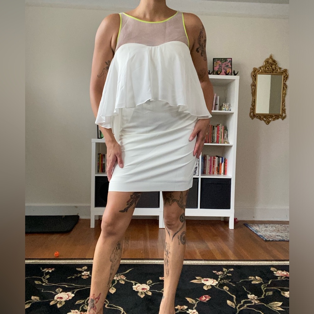 NWOT Vince Camuto Neon Trim Pop-Over Dress